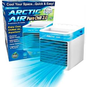 Arctic Air Pure Chill 2.0 Evaporative Air Cooler by Ontel - Powerful, Quiet, Lightweight and Portable Space Cooler with Hydro-Chill Technology For Bedroom, Office, Living Room & More,Blue