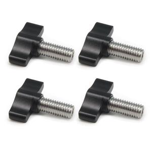 4pcs M8 x 18mm Thumb Screw Stainless Steel Metric Thread Black Aluminum Knob 4pcs M8 x 18mm Thumb Screw Stainless Steel Metric Thread Black Aluminum Knob