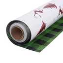 Linelglobal Christmas Wrapping Paper Long Roll Vantage Christmas Tree, Reversible Roll Two Side Wrapping Paper 30x390 Inch - Deer Plaid