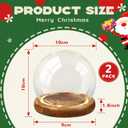 Funtery 1 Pcs 3.54 x 5 in Christmas DIY Clear Glass Dome Keepsake Globe Display Case with Light Wood Base Decorative Snow Globe Kit Plant Terrarium Decor for Women Craft Tabletop Gift (Classic)