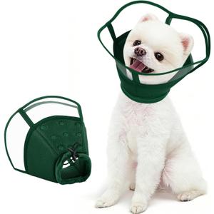 Kuoser Small Dog Cone Collar After Surgery, Soft Cone for Dogs to Stop Licking, Breathable Pet Recovery Collar Comfortable Elizabethan Collars, Adjustable Protective Dog Cones for Small Dogs, Green S (S (Neck: 9.4"- 11.8"))
