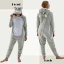 NEWCOSPLAY Unisex Adult Onesie Pajamas Animal One Piece Costume Cosplay Sleepwear (Gray, XXL)