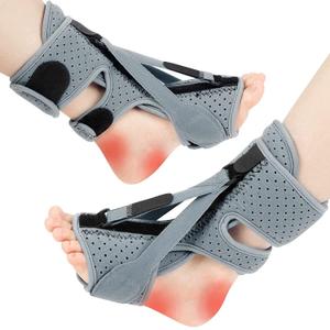 Plantar Fasciitis Night Splint Adjustable Planter Facetious Relief Straps,Support Relief Foot Drop Achilles Tendonitis(Gray-2PC) (Gray)