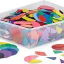 hand2mind Plastic Rainbow Fraction Circles, Circle Manipulatives, Fraction Tools for Kids, Math School Supplies, Montessori Math Materials, Classroom Math Manipulatives 4th Grade (15 Sets of 51)