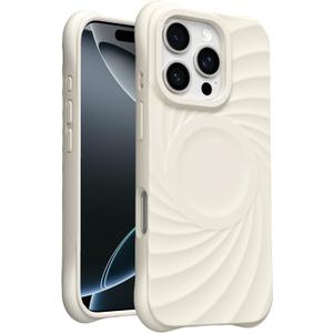 ORNARTO Vortuxe for iPhone 16 Pro Max Case 6.9" | 2X MIL-STD Drop Protection | Compatible with MagSafe | Sleek Aesthetic Liquid Silicone Phone Cover - Cream
