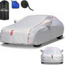 Car Cover Waterproof All Weather, 60 S Quick Install Underbody Wrap-Around Mount Car Covers for Automobiles,for Sedans 194-208 in Car Cover