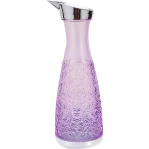 uxcell 1200ml(40.6 Oz) Acrylic Water Carafes with Lid, Transparent Juice Pitcher Water Jug, Wine Beverage Container for Water Juice Tea(Purple)