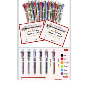 36 Sets Valentine Ballpoint Pens Bulk Student Gifts from Teache 6 in 1 Multicolor Ballpoint Pens Valentine Cards Classro