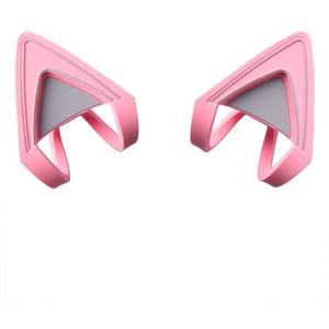 HUYUN Silicone Cat Kitty Ears Lovely Attachable Accessory Compatible for Razer Kraken 2019, Kraken TE Headsets (Pink)