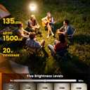 Glocusent 135 LED Ultra Bright Camping Lantern, Up to 200H, 5000mAh Camping Lights with 3 Colors & 5 Brightness, SOS, Max 1500LM, Rechargeable Lantern for Power Outages Camping Hiking Emergency