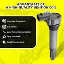 Set of 4 Ignition Coils Pack UF649 68070492AB & 4 PCS Iridium Spark Plugs Compatible with Fiat 500 2012-2017 1.4L L4