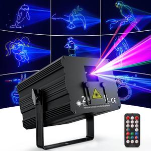 DJ Laser Light with App Control, 3D Animation Party Lights, DMX512/Sound Activated/Remote Control, Laser Light Show Projector Ideal for Stage, Clubs, Home Parties, Birthdays