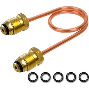 MENSI Propane Regulator Copper Pigtail Tubing Hose POL x POL 15" Long for High Pressure Regulator and Propane Tank Connection, with 5 Pieces of Backup O-Ring