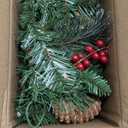 National Tree Company Pre-Lit Artificial Christmas Garland, Green, Evergreen, White Lights, Decorated With Pine Cones, Berry Clusters, Battery Powered, Christmas Collection