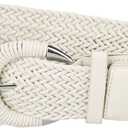 Allegra K Woven Plus Size Waist Belts Wide Braide  Belts for Women Dress Metal Buckle, 65-88cm/25.59-34.65", Cream)