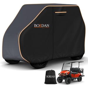 Heavy Duty Golf Cart Cover 2/4/2+2/4+2 Passengers for Most Brand Yamaha Honda Club Car EZGO Golf Carts, Waterproof Golf Cart Covers with Rainproof Zipper Doors Sunproof Dustproof (3 Sizes) (Grey)