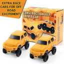 Construction Race Cars Accessories for Kids - 2-Pack Engineering Electric Toy Cars, Birthday Gifts for 3 4 5 6 7 Year Old Boys, Compatible with Construction Race Car Track Set