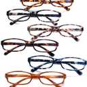 NORPERWIS 6 Pack Ladies Reading Glasses for Women Blue Light Blocking Spring Hinge Fashion Eyeglasses Readers for Women (Mix Color -4, 2.25, multiplier_x)