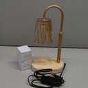 Candle Warmer Lamp with Timer - Electric Candles Wax Warmers Glass Lamps for Jar Candles Burner Adjustable Height and Dimmable Light Modern No Flame Scented Candle Warming Lantern, Amber