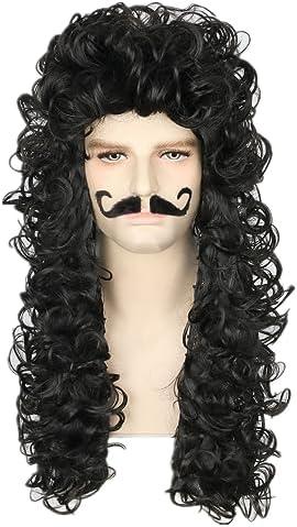 Topcosplay Pirate Captain Costume Wig for Men or Women Halloween Themed Party Cosplay Black Wigs