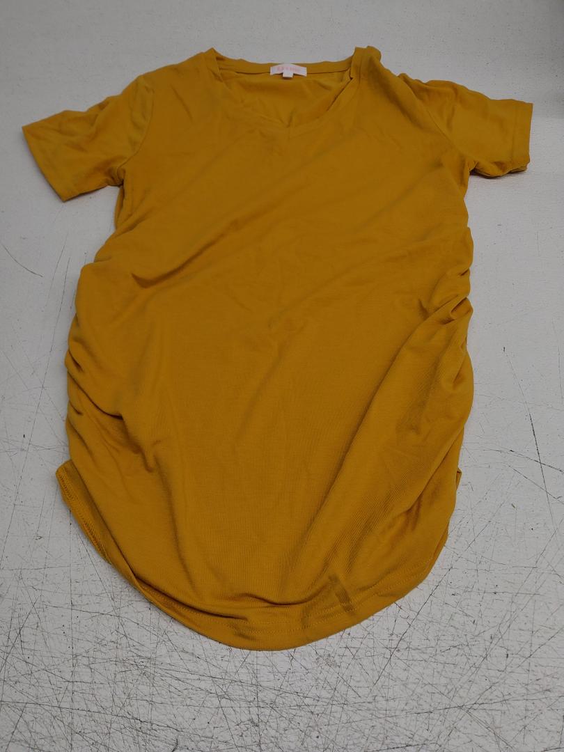 Bhome Maternity Shirt Short Sleeve Tshirt Summer Layering Pregnancy Tee Medium