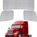 6 Layers Semi Truck Window Shades Custom Fit Peterbilt 579 2022-2025, 3 Set Front Windshield and Side Windows Foldable Sun Protector Privacy Cover