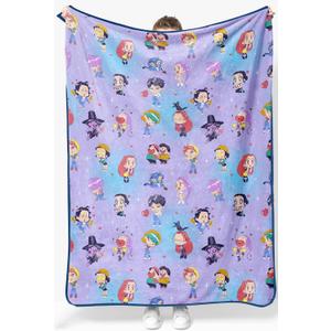 Jay Franco Kids Plush Throw Blanket  Ultra Soft Cozy Plush Fleece for Bed, Couch, Sofa, Home Dcor, Official Licenseds Huntrix and Saja Boys, Light Purple - Kpop Demon Hunters, 46x60 - Throw Blanket