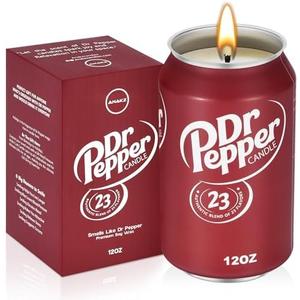 Doctor Pepper Candle - Smells Like The Real Soda - Cute Candles for Cool Gifts - Funny Candles for Any Occasion - Cute Things for Aesthetic Room Decor - Cool Candle for Cool Things