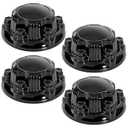 Black Hub Caps Chrome 6 Lug Chevy Center Caps 4 PCS for 2005-2013 Silverado 1500 2007-2013 Tahoe Avalanche Suburban 1500 Replacement for 15067578 15067580