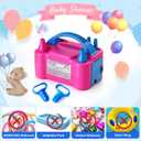 Balloon Pump Electric with Dual Nozzles & Tying Tool - Portable Inflator for Party Balloons, Gender Reveal, Baby Shower, Holidays