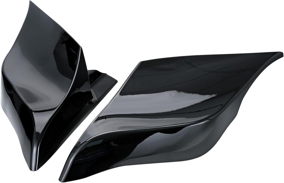 Motorcycle Extended Side Covers, Stretched Side Panels fit for Harley Touring 2009-2013, Electra Glide, Road King, Road Glide, Street Glide, ABS Plasitc, 6 Studs (Black Painted)
