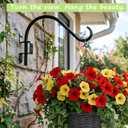 16 Inch Swivel Plant Hanger Bracket Outdoor, 360 Rotating Bird Feeder Hanger with 8 Adjustable Angles, Heavy Duty Metal Wall Mount for Flower Baskets, Lanterns and Chimes (Black, 1 Pack)