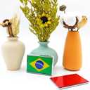 3 x Brazil Flag Sticker Emblem Brazilian Decal Car Chrome Flags, 2 Pack, 3 x 2 inches