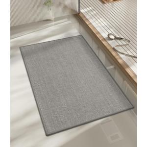 Bathroom Rugs Mat 32x17, Ultra Thin Non Slip Bath Mat Quick Dry Absorbent Bath Mat for Bathroom Floor, (Dark Grey, 32"x17")
