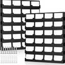 Suzile 2 Pcs 48 Business Card Holder Wall Mount 24 pockets each Business Card Display Wall with Hanging Hardware Acrylic Business Multiple Sticker Display for Office Home, 17.7'' x 15.7'', Black