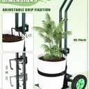AugFir Plant Caddy with Wheels, 260LBS Rolling Plant Dolly Pot Mover with Adjustable Grabbing Arm and Suction Cups, Heavy Duty Garden Trolley Plant Cart with Strap for Indoor Outdoor Planters