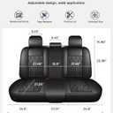 Huidasource Leather Back Row Seat Covers, Waterproof Rear Split Bench Car Seat Covers, Vehicle Seat Cushion Cover Protector Universal Fit for Most Cars Sedan SUV Pickup Truck(Back Row/Black)
