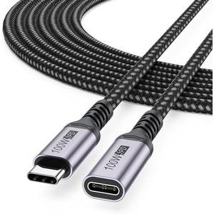 DteeDck USB C Extension Cable 10ft, USB 3.2 Gen 2 10Gbps/60W Charging/4K@60Hz Type C Male to Female Extended Cord Extender for Monior Laptop Tablet Mobile Phone Hub and More
