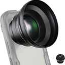 NEEWER HD 65mm Telephoto Phone Camera Lens with Lens Hood Only for 17mm Thread Lens Backplate Cell Phone Cage Case, 1.7X Zoom Lens Attachment Compatible with iPhone 16 15 S25 S24 Ultra Android, LS-66
