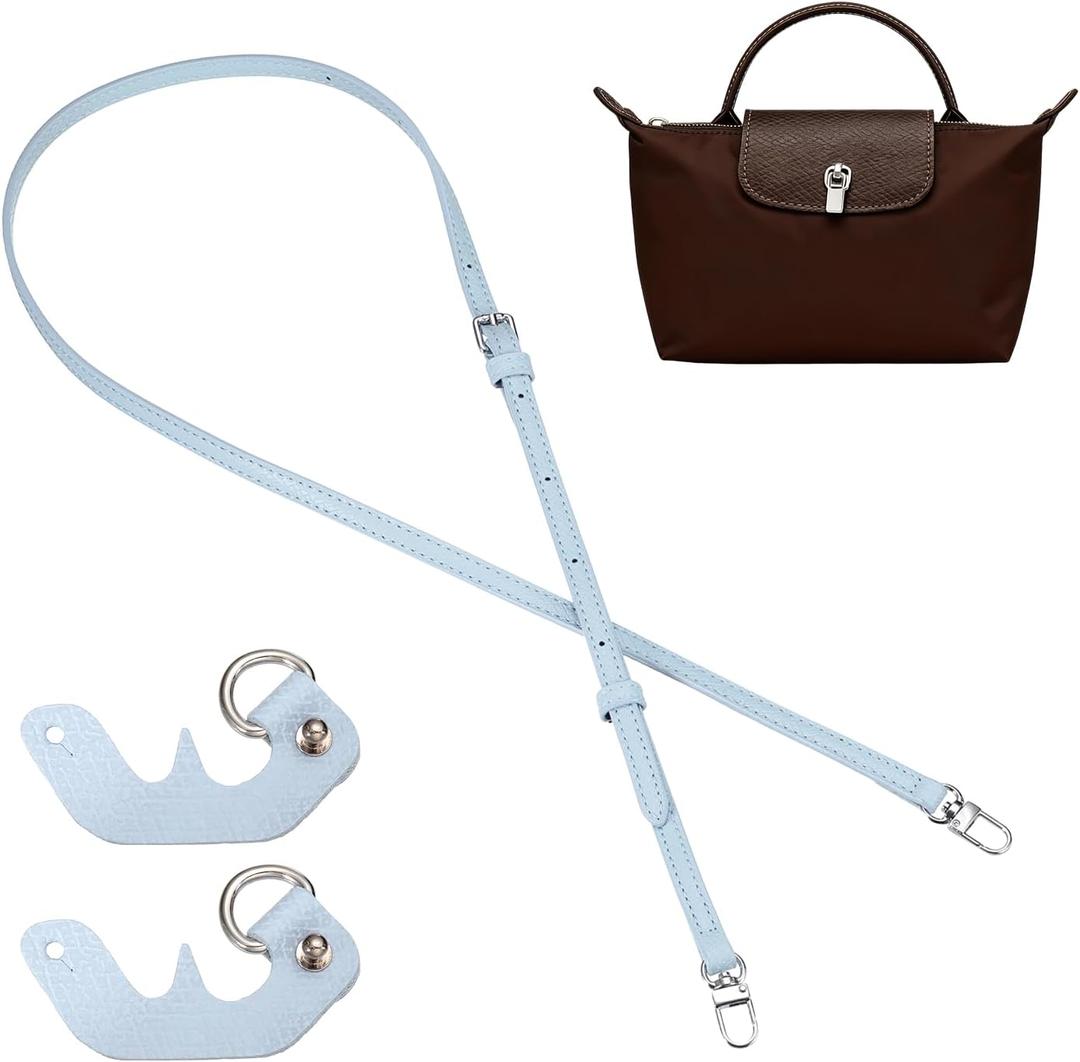 uxcell Purse Straps Replacement, Adjustable Leather Strap Crossbody Handbag Shoulder Strap Conversion Kit for Handcrafted Bag