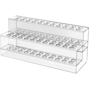 Acrylic Pen Holder, 44-Slots Pen Stand Clear Pen Holder Pen Display Stand Eyebrow Pen Stand Art Brush Rack Makeup Brush Rack Organizer for Home Office Desk School Supplies (24x10cm)