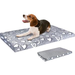 VANKEAN Dog Crate Mat - Reversible Cool & Warm Stylish Bed, Waterproof & Machine Washable, Supports Small to XXL Dogs, Grey (L(36 x 24 x 3"))