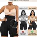 SHAPERX High-Waisted Tummy Control Shapewear for Women Seamless Zip-Up Easy-On Body Shaper Shorts Slimming Fit Underwear (Black, M)