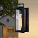 Motion Sensor Outdoor Lights,Advanced Dusk to Dawn Outdoor Lighting, Exterior Light Fixtures Wall Sconce, Modern Black Porch Light Wall Mount for Front Garage, Entryway, Bulb Included