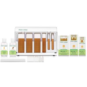 Clean + Easy Roll On Wax Kit (120V) - Complete Waxing Face and Body Hair Removal, Wax Roller Kit for Flawless Skin, Top Pick for Estheticians