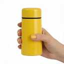 Mini Water Bottle, 5oz, Insulated Stainless Steel, Slim Tumbler, Flask for Travel, Sports, School, Purse, Coffee Cup, Coffee Bottles, Keep Hot and Cold (Yellow)