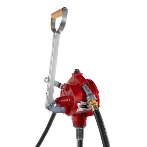 Fill-Rite FR152 Piston Hand Pump with Hose & Nozzle Spout, Red