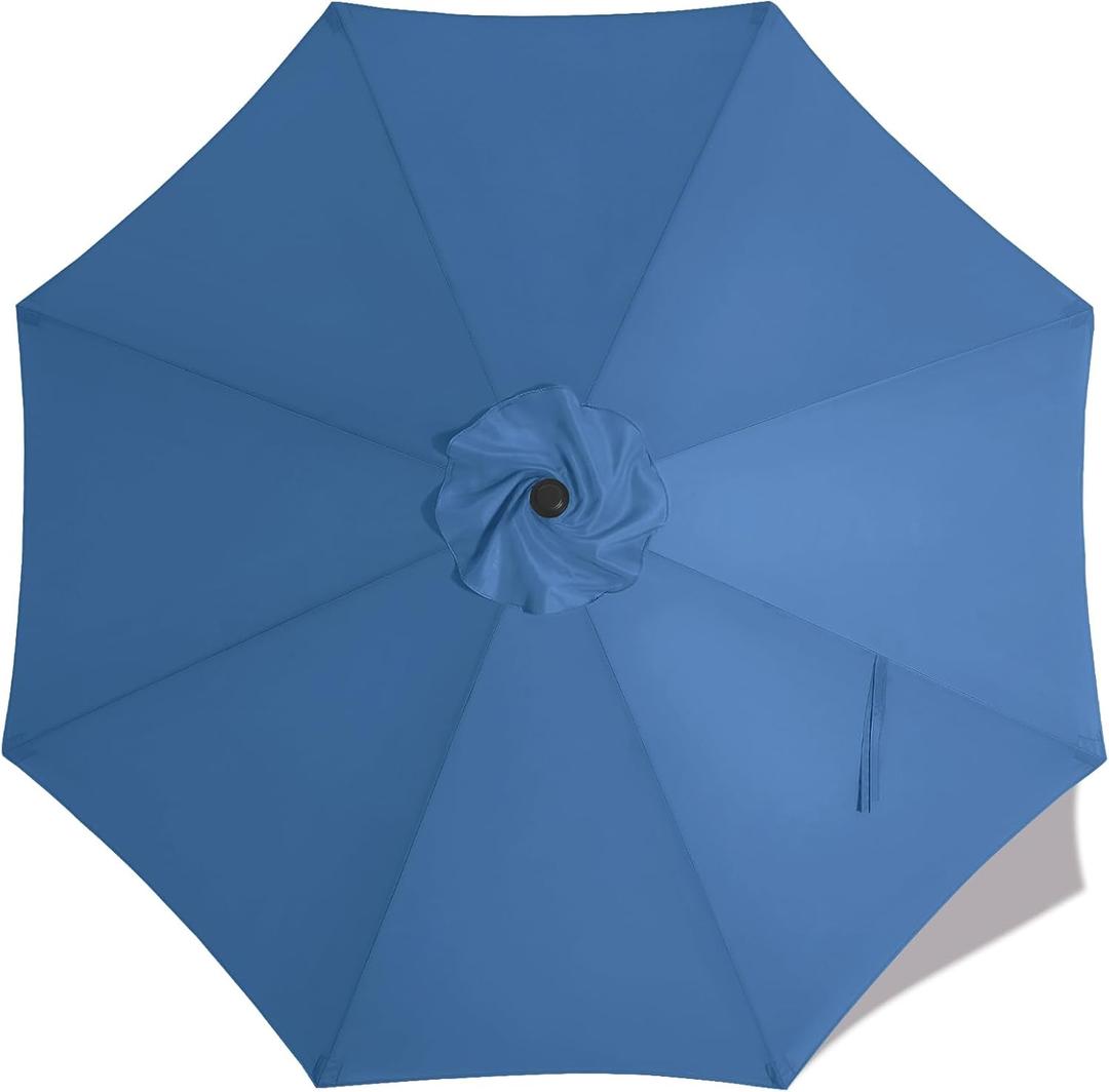 MASTERCANOPY Patio Umbrella 9 ft Replacement Canopy for 8 Ribs-Dodger Blue Canopy Only, 8ribs, 9FT, Dodger Blue