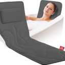 Full Body Bath Pillow for Tub, Extra Thick 4D Air Mesh & Quick-Dry Spa Pillow for Head Neck and Beck Support, Non-Slip Suction Cups Fits All Tubs - Luxury Bath Accessories for Relaxation, Grey (Grey)