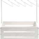 Suzile White Wooden Baby Shower Crate Closet Wood Basket for Gifts with Handle Boy Girl Clothes Gender Reveal Storage Box for Newborn New Parent (Classic)